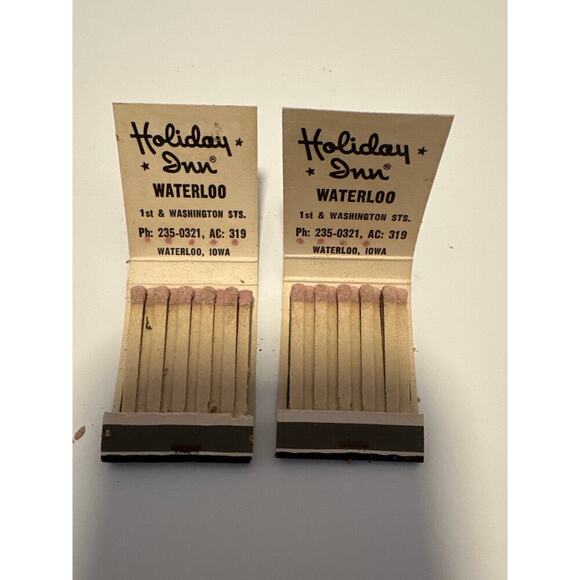 Vintage Holiday Inn Matchbook Unstruck Matches Waterloo Iowa 2 Books - Picture 3 of 3